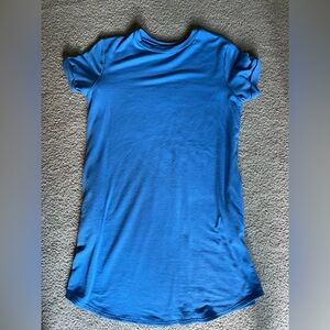 Casual Blue Short Sleeve Dress Tee